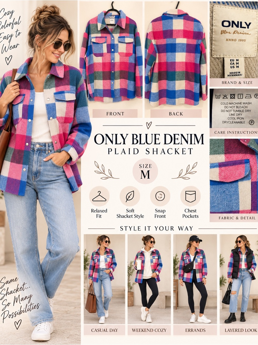 ONLY shacket plaid
